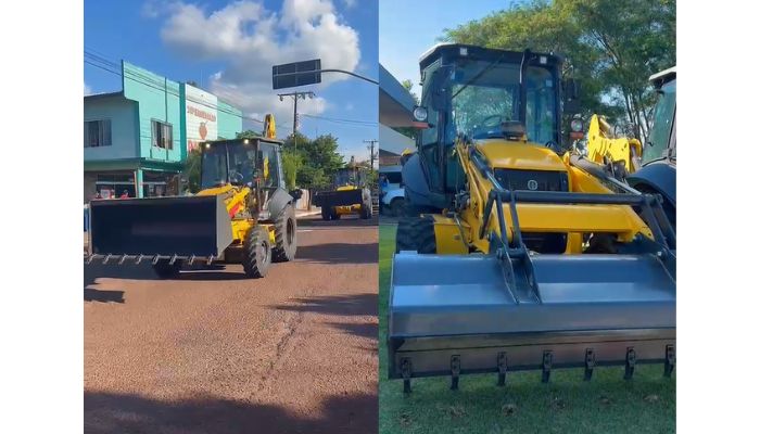 Campo Bonito - Governo Municipal recebe duas novas retroescavadeiras com alta contrapartida e reforça pátio de máquinas